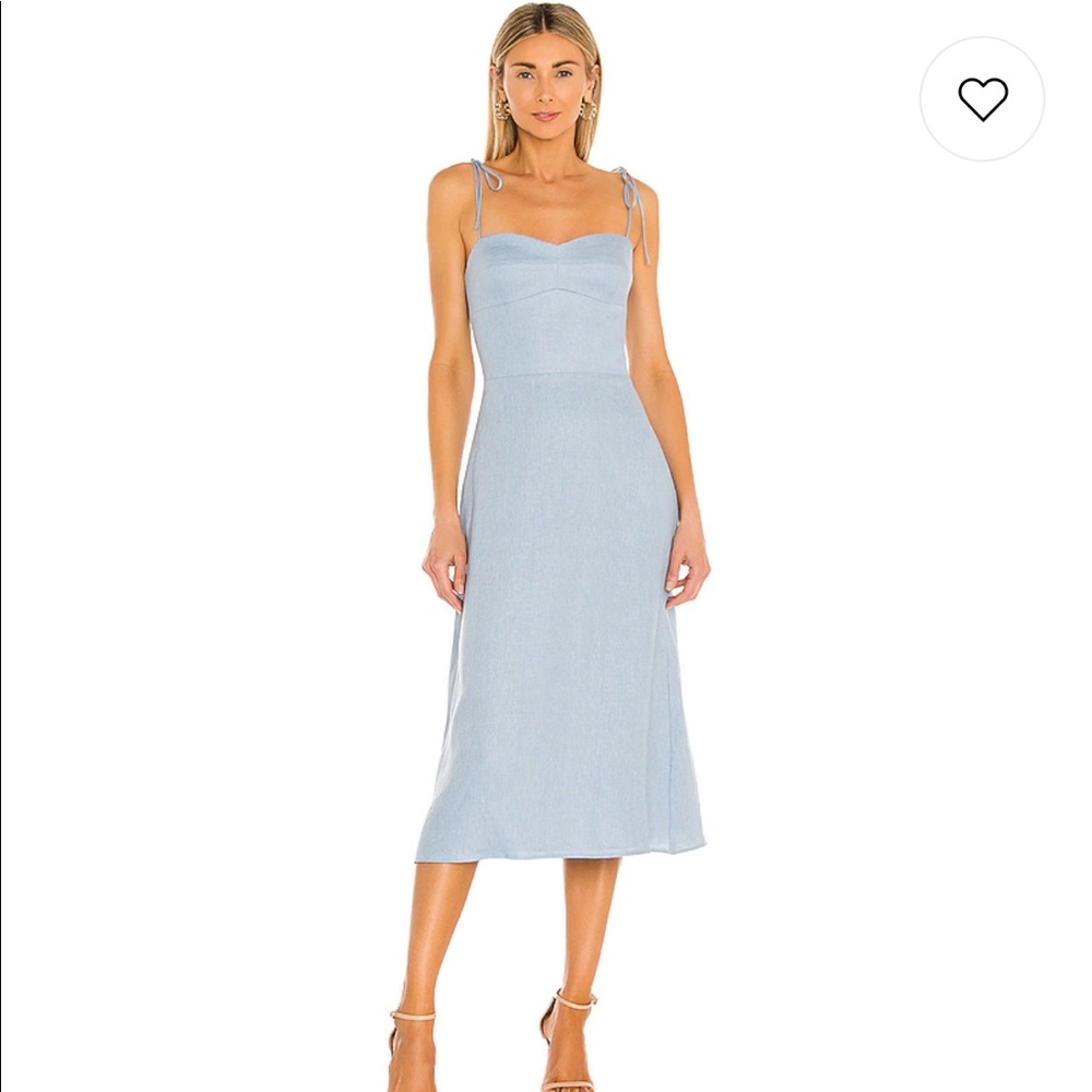 Amanda Uprichard Cava Midi Dress in Sky Blue